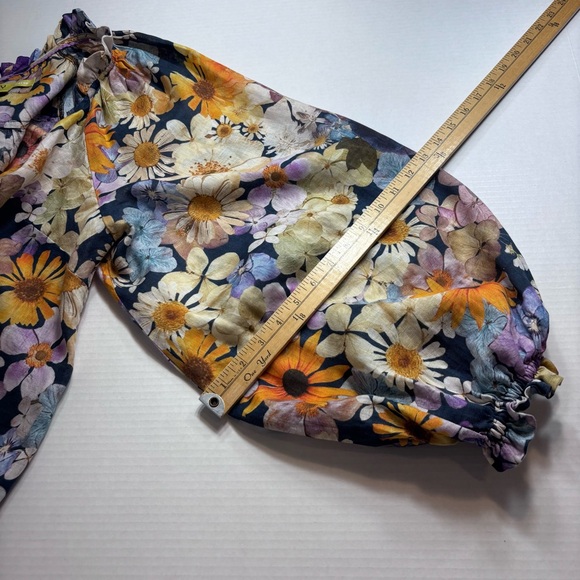 ANTHROPOLOGIE Maeve Moxy Collective Blouse Button Up Watercolor Floral Linen 1X - Picture 13 of 13